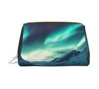 YVNKHKU Makeup Bag Women Toiletrie Showe Brush Skin Care Travel Organizer Purse Me Large Makeup Purse Accessories, Tote Snow Mountain Northern Lights, White, One Size
