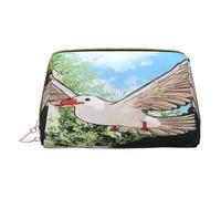 YVNKHKU Makeup Bag Women Toiletrie Showe Brush Skin Care Travel Organizer Purse Me Large Makeup Purse Accessories, Tote The birds in the small town, White, One Size