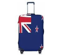 YVNKHKU New Zealand Flag Stretchable Suitcase Cover - Durable, Anti-Scratch, Fits 18-32 Inch Luggage, Easy Wash & Travel Protection, Black, M