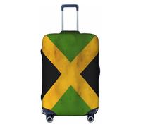 YVNKHKU Old Jamaican Flag Stretchable Suitcase Cover - Durable, Anti-Scratch, Fits 18-32 Inch Luggage, Easy Wash & Travel Protection, Black, S