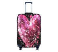 YVNKHKU Pink Romance Stretchable Suitcase Cover - Durable, Anti-Scratch, Fits 18-32 Inch Luggage, Easy Wash & Travel Protection, Black, S