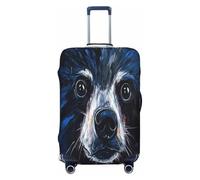 YVNKHKU Portraits of cartoon animals Stretchable Suitcase Cover - Durable, Anti-Scratch, Fits 18-32 Inch Luggage, Easy Wash & Travel Protection, Black, L