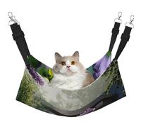 YVNKHKU Purple Lilac Bushes Reversible Cat Hammock Hanging Soft Breathable Pet Cage Adjustable Bed for Kitten Puppy or Small Medium