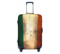 YVNKHKU Retro Irish flag Stretchable Suitcase Cover - Durable, Anti-Scratch, Fits 18-32 Inch Luggage, Easy Wash & Travel Protection, Black, L