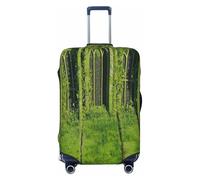 YVNKHKU Secret temple overgrown with weeds Stretchable Suitcase Cover - Durable, Anti-Scratch, Fits 18-32 Inch Luggage, Easy Wash & Travel Protection, Black, S