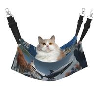 YVNKHKU Sharks, Outside of The 'Magic School' Reversible Cat Hammock Hanging Soft Breathable Pet Cage Adjustable Bed for Kitten Puppy or Small Medium