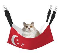 YVNKHKU Singapore Flag Reversible Cat Hammock Hanging Soft Breathable Pet Cage Adjustable Bed for Kitten Puppy or Small Large