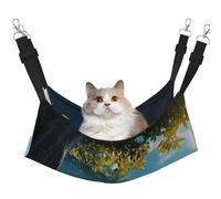 YVNKHKU Summer is Illusory, Lying on The Beach Reversible Cat Hammock Hanging Soft Breathable Pet Cage Adjustable Bed for Kitten Puppy or Small Medium