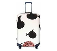 YVNKHKU Surrealist background, red, white, and black colors Stretchable Suitcase Cover - Durable, Anti-Scratch, Fits 18-32 Inch Luggage, Easy Wash & Travel Protection, Black, XL