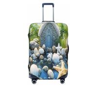 YVNKHKU The church in fantasy Stretchable Suitcase Cover - Durable, Anti-Scratch, Fits 18-32 Inch Luggage, Easy Wash & Travel Protection, Black, XL