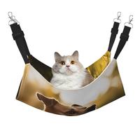 YVNKHKU The Dog Standing on The Grass Under The Sunset Reversible Cat Hammock Hanging Soft Breathable Pet Cage Adjustable Bed for Kitten Puppy or Small Large