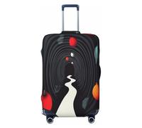 YVNKHKU The path through the dense forest Stretchable Suitcase Cover - Durable, Anti-Scratch, Fits 18-32 Inch Luggage, Easy Wash & Travel Protection, Black, S