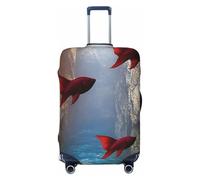 YVNKHKU The Red Dream World Stretchable Suitcase Cover - Durable, Anti-Scratch, Fits 18-32 Inch Luggage, Easy Wash & Travel Protection, Black, M