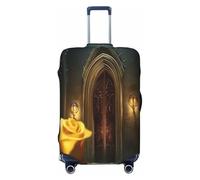 YVNKHKU The Rose in the Fairy Tale World Stretchable Suitcase Cover - Durable, Anti-Scratch, Fits 18-32 Inch Luggage, Easy Wash & Travel Protection, Black, M