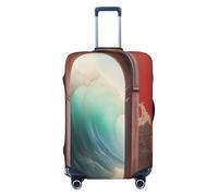 YVNKHKU The window leading to the sea Stretchable Suitcase Cover - Durable, Anti-Scratch, Fits 18-32 Inch Luggage, Easy Wash & Travel Protection, Black, L