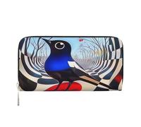 YVNKHKU wallet money clip stylish for men women handbags, pu leather, multiple compartments, ideal for cash and card surrealism bird, Black, One Size, blackone, One Size