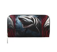 YVNKHKU Wallet Wallet Money Clip Stylish For Mens Women Handbags, Pu Leather, Multiple Compartments, Ideal For Cash And Cards Shark with Zebra Skin, Black, One Size