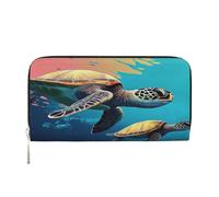 YVNKHKU Wallet Wallet Money Clip Stylish For Mens Women Handbags, Pu Leather, Multiple Compartments, Ideal For Cash And Cards Comic Turtle, Black, One Size