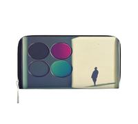YVNKHKU Wallet wallet money clip stylish for mens women handbags PU leather, multiple compartments, ideal for cash and cards colorful walls, Black, One Size, Black, One size