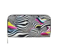 YVNKHKU Wallet Wallet Money Clip Stylish For Mens Women Handbags, Pu Leather, Multiple Compartments, Ideal For Cash And Cards Zebra Op Art, Black, One Size