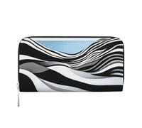 YVNKHKU Wallet Wallet Money Clip Stylish For Mens Women Handbags, Pu Leather, Multiple Compartments, Ideal For Cash And Cards Hills and Oceans, Black, One Size
