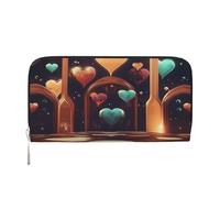 YVNKHKU Wallet Wallet Money Clip Stylish For Mens Women Handbags, Pu Leather, Multiple Compartments, Ideal For Cash And Cards Neon Heart Reactor, Black, One Size