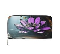 YVNKHKU Wallet Wallet Money Clip Stylish For Mens Women Handbags, Pu Leather, Multiple Compartments, Ideal For Cash And Cards Lotus flowers, urban ruins, Black, One Size