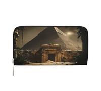 YVNKHKU Wallet Wallet Money Clip Stylish For Mens Women Handbags, Pu Leather, Multiple Compartments, Ideal For Cash And Cards The Pyramid of the Lost World, Black, One Size