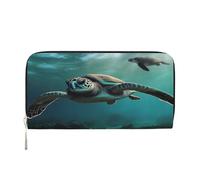 YVNKHKU Wallet Wallet Money Clip Stylish For Mens Women Handbags, Pu Leather, Multiple Compartments, Ideal For Cash And Cards sea turtle, Black, One Size