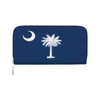 YVNKHKU Wallet Wallet Money Clip Stylish For Mens Women Handbags, Pu Leather, Multiple Compartments, Ideal For Cash And Cards South Carolina Flag, Black, One Size