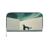 YVNKHKU Wallet Wallet Money Clip Stylish For Mens Women Handbags, Pu Leather, Multiple Compartments, Ideal For Cash And Cards Portrait of a Wolf, Black, One Size