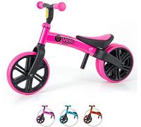 Yvolution Y Velo Junior Balance Bike 2 in 1, Kids' Trikes, 9" Training Bicycle with Dual Rear Wheels for Kids Age 18 Months - 3 Years, Pink