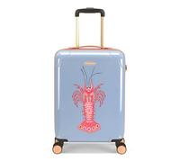 YVONNE ELLEN Cabin Trolley Case, 4W - Four Wheels, Pale Blue with Lobster Decal, Carry-On Suitcase for Travel, Hardside Collection