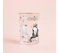 YVONNE ELLEN Cat Lover Gift Bundle - Cat Flower Plate, Hi Ball Glass & Mug - Vintage-Style Feline Tableware Set