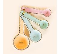 Yvonne Ellen Ceramic Pastel Measuring Spoons Set of 4 - Kitchen Measuring Spoon Set, Teaspoon & Tablespoon Measuring Scoops for Baking and Cooking