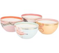 YVONNE ELLEN Cereal Bowls Set of 4 | Ceramic Breakfast Bowls Set, Small Soup Bowls & Rice Bowls, Dessert Bowls, Deep Cereal Bowl, Cute Animal Design | 12.5 x 6.5 cm