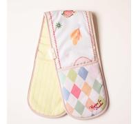 YVONNE ELLEN Harlequin Double Oven Gloves | Heat Resistant Cotton Oven Mitts Pair, Professional Oven Gloves Double for Baking & Cooking, Padded Kitchen Oven Gloves