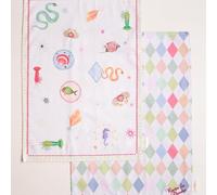 YVONNE ELLEN Harlequin Tea Towels Set of 2 | Cotton Kitchen Towel for Drying Dishes, Decorative Tea Towels for Kitchen, Soft Kitchen Hand Towels & Dish Towels | 70 x 50 cm