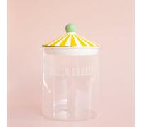 YVONNE ELLEN Hello Darling Glass Storage Jar | Glass Storage Jars with Lid Airtight, Kitchen Storage Jars for Pasta & Food, Storage Jars for Kitchen | 10 x 16.5 cm