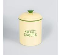 YVONNE ELLEN Sugar Storage Tin with Lid | Yellow Enamel Storage Tin, Decorative Sugar Canister, Metal Kitchen Storage Tin, Airtight Sugar Container, Coffee & Tea Storage Tin | 15.5cm x 11cm