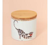 YVONNE ELLEN Tiger Storage Jar | Ceramic Storage Jar with Lid Airtight, Kitchen Storage Jars for Pasta & Food, Storage Jars for Kitchen | 10 x 9.5 cm