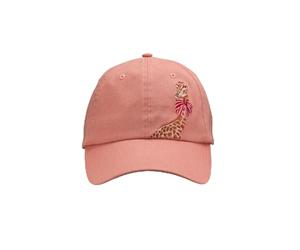 YVONNE ELLEN Women's Hat, Giraffe Embroidery 6-Panel Cap, Vintage Pink, Women's Standard Fit, Adjustable Straps, Chic Baseball Cap for Women
