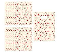 YVRUXIKN 100 Pcs Plastic Loving Heart Gift Bags,Hawaiian Luau Party Favor Bags.Bulk Small Size Plastic Treat Bag for Return Gifts (Red Love)