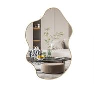 Yvsevnr Irregular Asymmetrical Wall Mirror 60.5 x 90.8 cm Gold Bathroom Mirrors Wall Mounted Mirrors Horizontal or Vertical Hanging Wall for Makeup Bathroom, Bedroom, Living Room