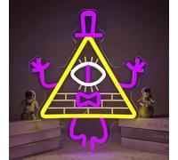 YvuYamg Neon Sign for Wall Decor, Dimmable Cartoon TV Series LED Gravity Falls Merch, Boys Girls Kids, Purple, Acrylic, 45 cm (length)