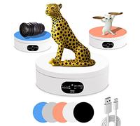 YVVV Speed Adjustment Motorized Rotating Display Stand,360 Photography Turntable, Electric Rotating Turntable Product Turntable, Jewelry, Watch Display, Model,White,16 x 5 cm