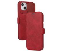 YVWUNH Flip Leather Case With Slide Camera Protection For iPhone 15 14 13 12 11 Pro Max 14 Plus X XS Max XR Card Slot Stand Back Cover,red,For iPhone 13Pro Max