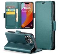 YVWUNH for Iphone 1615 13 14 12 11 Pro Max SE X XR XS 8 7 6 6S Plus Card holder Wallet cover With Leather Phone Case,green,For iPhone 11