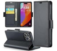 YVWUNH for Iphone 1615 13 14 12 11 Pro Max SE X XR XS 8 7 6 6S Plus Card holder Wallet cover With Leather Phone Case,Black,For iPhone XS Max