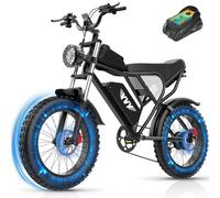 YVY C20 Electric Bike, 75 Miles Max Range, 48V 20Ah Removable Battery, 90Nm Motor, 7 Speed Ebike, 20" Fat Tire Dirt Bike, Full Suspension, Hydraulic Dual Disc, LCD Display